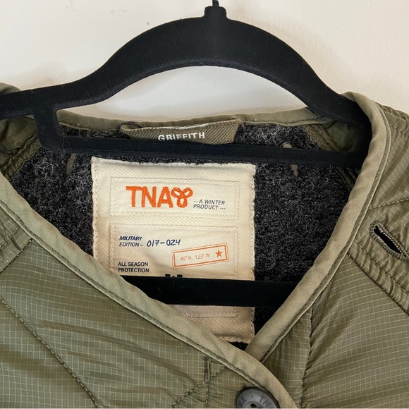 TNA The Griffith Kaki quilted jacket sherpa liner coat - Picture 7 of 8